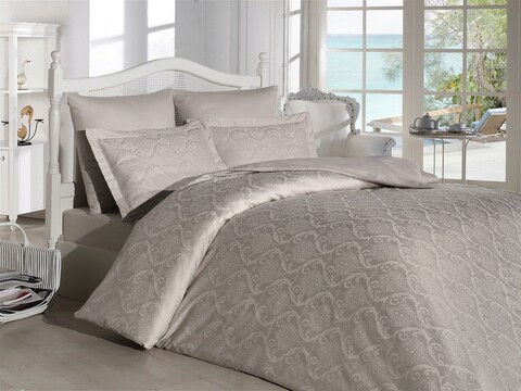 Lenjerie de pat dubla, L'essentiel Maison, Damask, Piatra