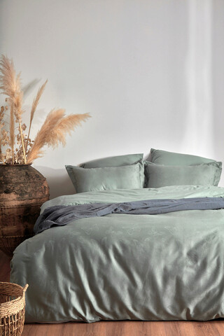 Lenjerie de pat dubla, L'essentiel Maison, Kelebek, Verde