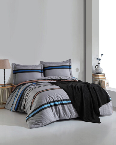 Lenjerie de pat pentru o persoana (FR), Collega, Primacasa by Türkiz, Bumbac Ranforce