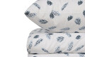 Lenjerie de pat pentru o persoana (FR), L'essentiel Maison, Foglia, Albastru inchis/Alb