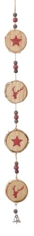 Ghirlanda decorativa Deer head & Star, Decoris, lemn, multicolor