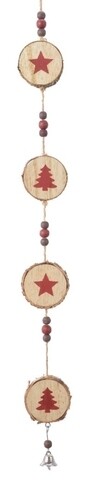 Ghirlanda decorativa Tree & Star, Decoris, lemn, multicolor