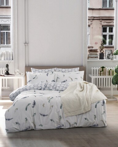 Lenjerie de pat dubla (DE), Paradise, Türkiz, Bumbac Ranforce