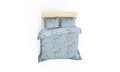 Lenjerie de pat dubla King (DE), 3 piese, Chicory - Blue, Türkiz, Bumbac Ranforce