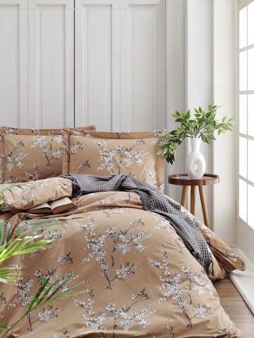 Lenjerie de pat dubla King (DE), 3 piese, L'essentiel Maison, Chicory, Portocaliu/Alb