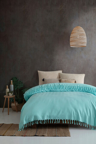 Cuvertura matlasata dubla, Sidney - Sea Green, Viaden, Bumbac;Poliester