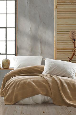 Cuvertura matlasata dubla, Leona - Mustard, Viaden, Bumbac