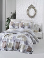 Lenjerie de pat pentru o persoana, Leaf - Brown, Victoria, Bumbac Ranforce