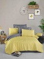 Lenjerie de pat dubla, L'essentiel Maison, Yellow, Galben / Gri