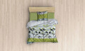 Set lenjerie de pat pentru o persoana Single XL (DE), 2 piese, Blezza - Green v2, Victoria, 65% bumbac/35% poliester