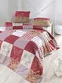 Set lenjerie de pat pentru o persoana Single XL (DE), 2 piese, L'essentiel Maison, Butterfly v2, Roșu / Crem / Bej / Alb / Roșu Claret