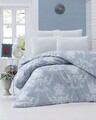 Lenjerie de pat pentru o persoana Single XL (DE), L'essentiel Maison, Gloria, Albastru/Alb