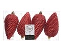 Set 4 globuri Pinecone Red, Decoris, plastic, rosu