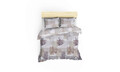 Lenjerie de pat dubla King (FR), L'essentiel Maison, Leaf, Maro / Alb / Mov / Maro / Gri