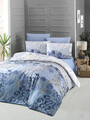 Lenjerie de pat pentru o persoana (BL), L'essentiel Maison, Nerissa, Blue / White / Brown