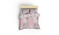 Lenjerie de pat dubla Super King (US) (ES), L'essentiel Maison, Burçak, Pudră / Gri / Fuchsia