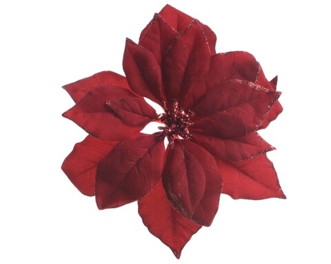 Decoratiune pentru brad Poinsettia, Decoris, visiniu