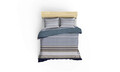 Lenjerie de pat dubla Super King (US) (ES), L'essentiel Maison, Savoy, Albastru / Alb / Gri