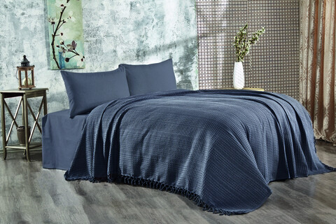 Cuvertura matlasata dubla, Lotus - Anthracite, Whitney, Bumbac