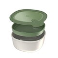 Set caserola pentru pranz cu tacamuri BergHOFF, Leo, 19.5 x 19.5 x 9.5 cm, 1.6 L, polipropilena/inox, verde