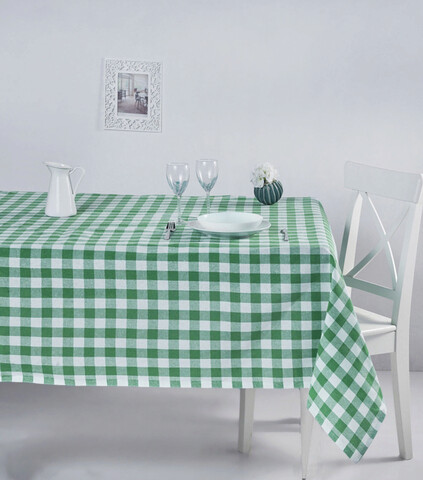 Fata de masa, Hermia, 198DCH1110, Model în carouri, Verde