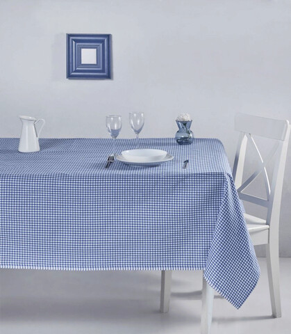 Fata de masa, Hermia, 198DCH1126, Se poate spala la masina pana la maximum 30-40 grade Celsius, Albastru