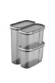 Set recipiente depozitare, Hermia, 964FRM1117, Dimensiune: 9,5 x 19,5 x 13 cm / 1250 ml (2 bucăți), Antracit
