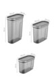 Set recipiente depozitare, Hermia, 964FRM1117, Dimensiune: 9,5 x 19,5 x 13 cm / 1250 ml (2 bucăți), Antracit