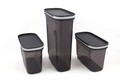 Set recipiente depozitare, Hermia, 964FRM1117, Dimensiune: 9,5 x 19,5 x 13 cm / 1250 ml (2 bucăți), Antracit