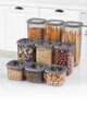 Set recipiente depozitare, Hermia, 964FRM1108, Dimensiune: 10 x 10 x 16,5 cm / 1200 ml (3 bucăți), Antracit