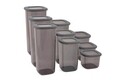 Set recipiente depozitare, Hermia, 964FRM1108, Dimensiune: 10 x 10 x 16,5 cm / 1200 ml (3 bucăți), Antracit