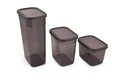 Set recipiente depozitare, Hermia, 964FRM1160, Dimensiune: 12 x 16,5 x 16,5 cm / 2000 ml (6 bucăți), Antracit