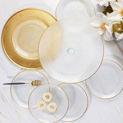 Set farfurii pentru desert, Karaca, 216KRC1190, Sticla, Auriu