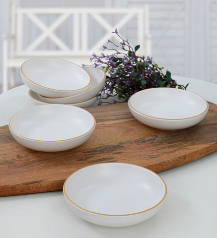 Set boluri ceramice pentru sos, Hermia, 275KRM1453, Antibacterian, Auriu