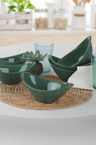 Set boluri ceramice, Hermia, 275KRM1227, 205 ml, Verde