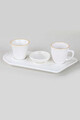 Set cesti de cafea, Hermia, 275KRM1198, Farfurie: 26 cm (2 bucăți), Alb