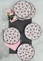 Set platouri servire, Keramika, 275KRM1709, Ceramica, Alb/Roz