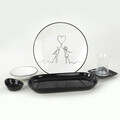 Set de mic dejun, Keramika, 275KRM1601, Ceramica, Alb/Negru