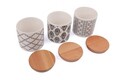 Set recipiente depozitare, Keramika, 275KRM1266, Ceramica, Alb/Negru