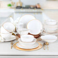 Serviciu de masa, Keramika, 275KRM1685, Ceramica, Aur/Alb