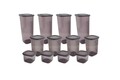 Set recipiente depozitare, Hermia, 430KSV8857, Size: 10 x 10 x 16,5 cm / 1200 ml (4 Pieces), Antracit