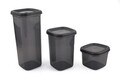 Set recipiente depozitare, Hermia, 430KSV1429, Dimensiune: 11 x 11 x 16 cm / 1200 ml (6 bucăți), Gri