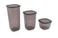Set recipiente depozitare, Hermia, 430KSV8856, Dimensiune: 11 x 11 x 16 cm / 1200 ml (8 bucăți), Antracit