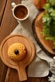 Tablă de prezentare a alimentelor din bambus, Hermia, 126MBM1116, Maro
