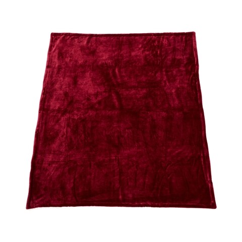 Patura fleece cu blanita Dark Red, Heinner Home, 200x220 cm, 100% poliester, visiniu