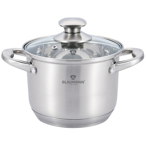 Oala cu capac Gourmet Line Satin, Blaumann, 18 x 13 cm/ 3.2 L, inox, argintiu