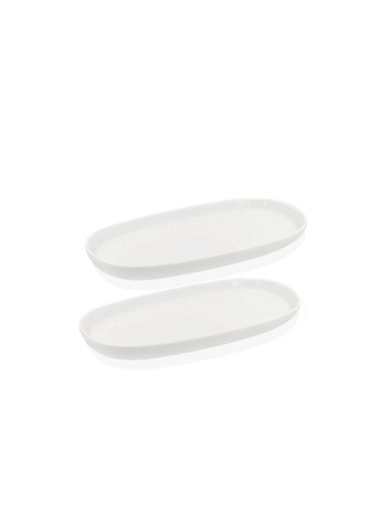 Set platouri servire, Mia, 280TMA1610, 25 cm, 2 piese, Alb