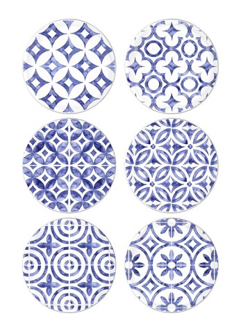 Set platouri servire, Mia, 280TMA1511, Ceramica, Alb/Mov