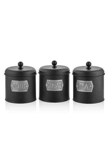 Set recipiente cu capac, Hermia, 742TMA5628, Capac (3 bucăți), Negru