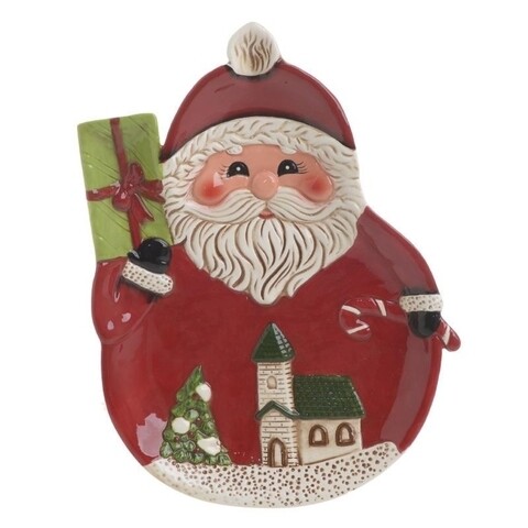 Platou Santa, InArt, 26x19x2.5 cm, ceramica, multicolor